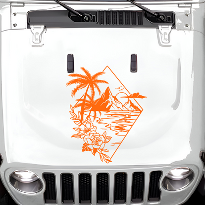 Beach Scene Large Hood Decal