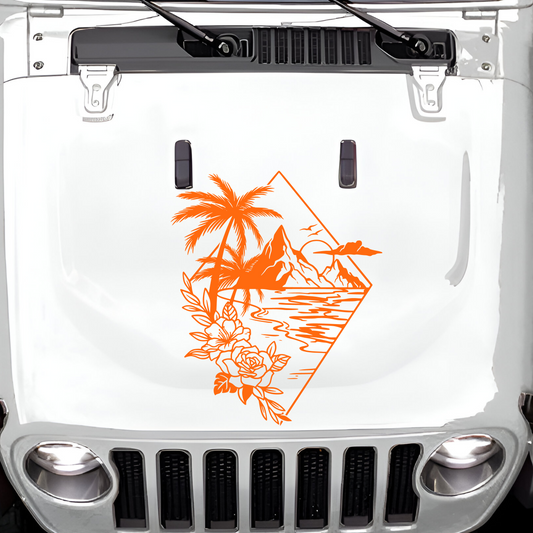 Beach Scene Large Hood Decal