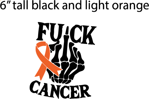 Black and Light Orange F Cancer 6" tall