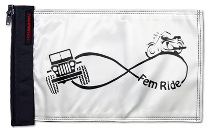 Fem Ride 12"x18" Forever Wave Flag for Jeep Wrangler TJ 1996-2006