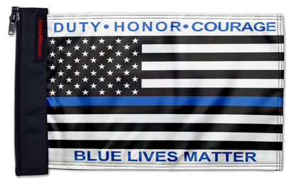 Blue Lives Matter 12"x18" Forever Wave Flag for Jeep Wrangler JKU 4-Door 2007-2018