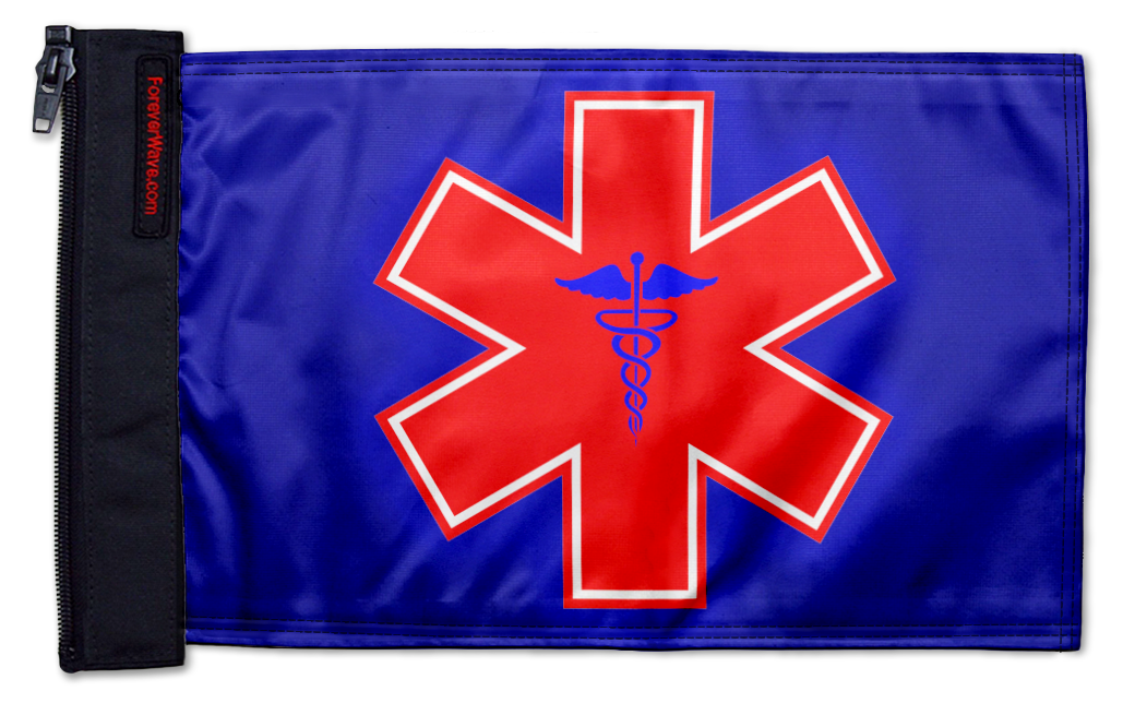 Medical 12"x18" Forever Wave Flag for Jeep Wrangler JKU 4-Door 2007-2018
