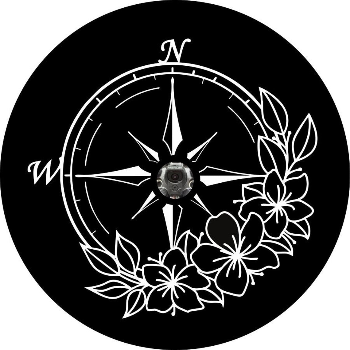 Flower/Floral Compass Spare Tire Cover