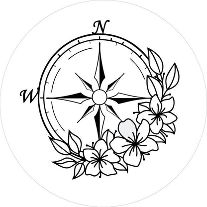 Flower/Floral Compass Spare Tire Cover