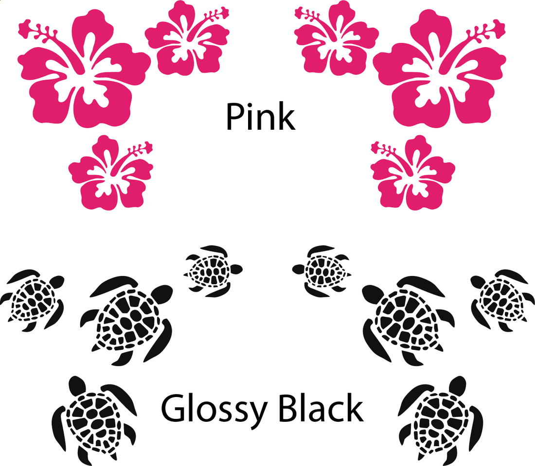 Flowers and Turtles - Pink and Black – That’s Ducked Up