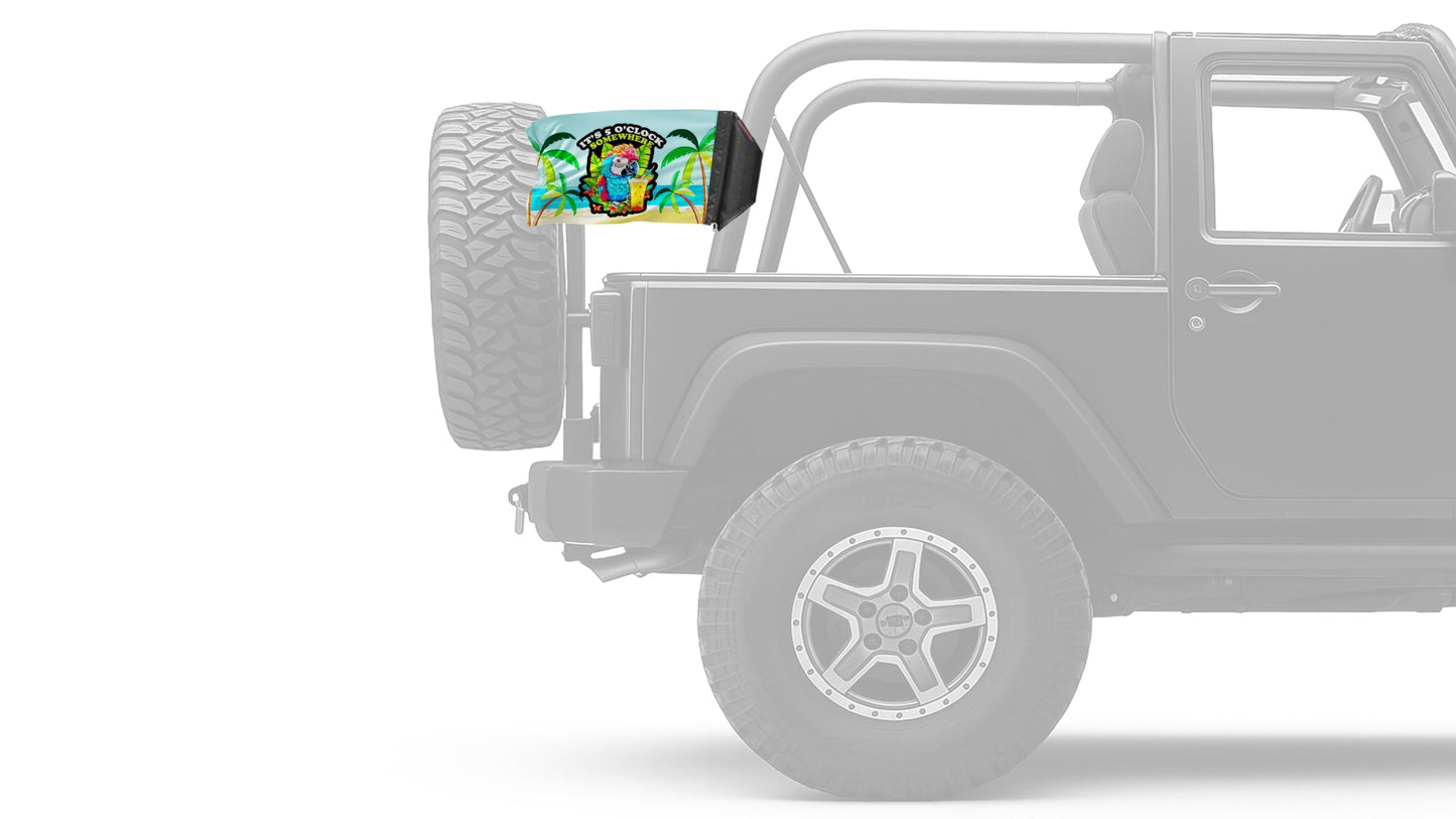 5 O'Clock 12"x18" Forever Wave Flag for Jeep Wrangler JKU 4-Door 2007-2018