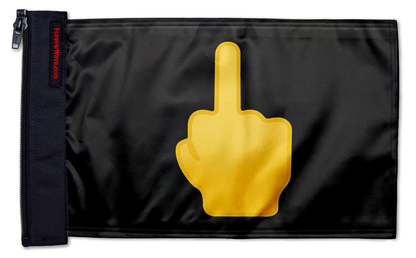 Emoji Middle Finger 12"x18" Forever Wave Flag for Jeep Wrangler JKU 4-Door 2007-2018