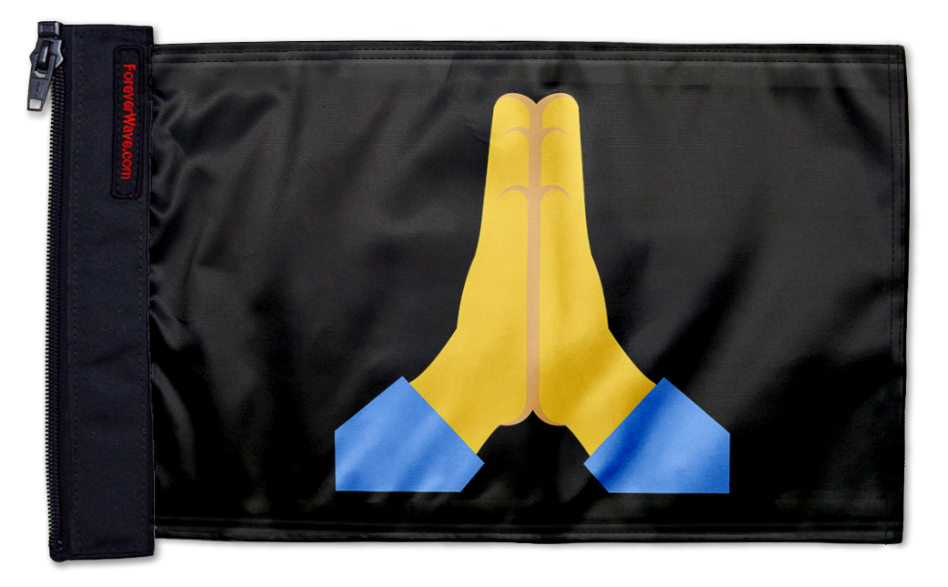 Emoji Praying Hands 12"x18" Forever Wave Flag for Jeep Wrangler YJ 1986-1995