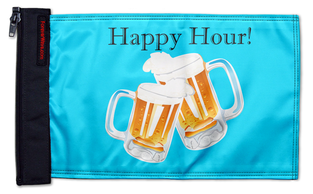 Happy Hour Beers 12"x18" Forever Wave Flag