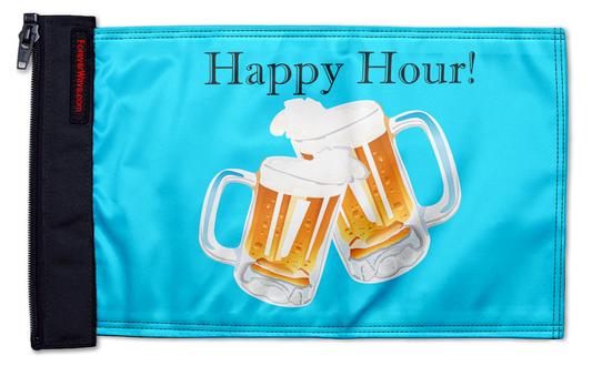 Happy Hour Beers 12"x18" Forever Wave Flag