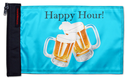 Happy Hour Beers 12"x18" Forever Wave Flag for Jeep Wrangler JLU 4-Door 2018-Present
