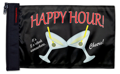 Happy Hour Martinis 12"x18" Forever Wave Flag for Jeep Wrangler JLU 4-Door 2018-Present
