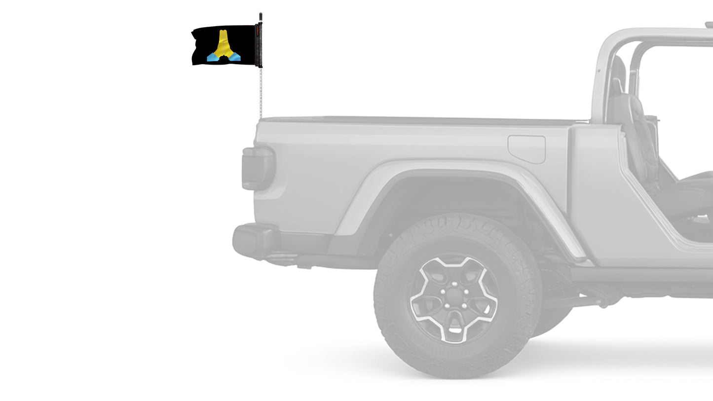 Emoji Praying Hands 12"x18" Forever Wave Flag for Jeep Wrangler LJ 2003-2006