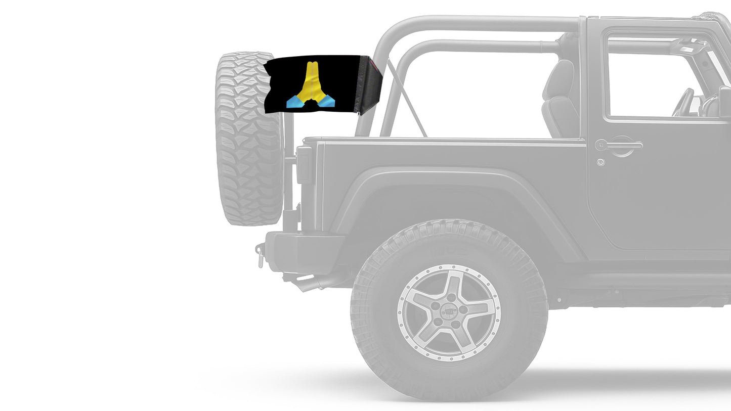 Emoji Praying Hands 12"x18" Forever Wave Flag for Jeep Wrangler LJ 2003-2006