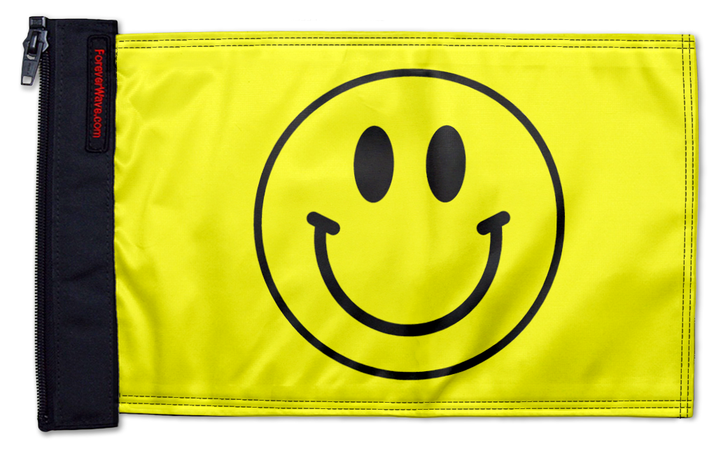 Smiley Face 12"x18" Forever Wave Flag for Jeep Wrangler JLU 4-Door 2018-Present
