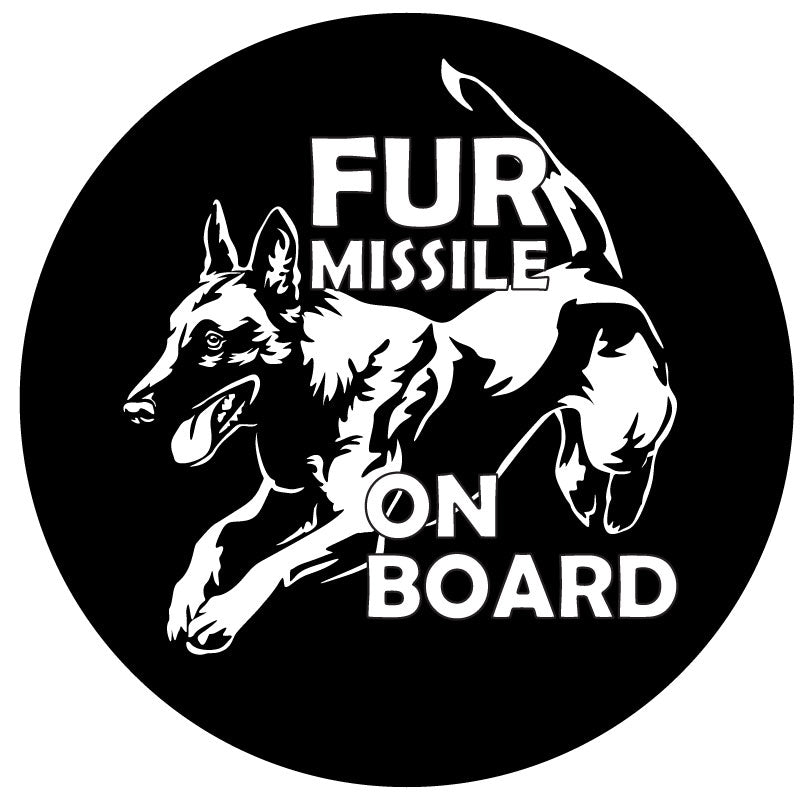 Fur Missile On Board Belgian Malinois Spare Tire Cover