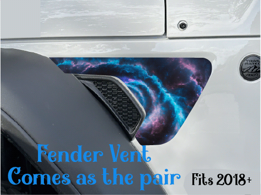 Dark Galaxy Swirl Fender Vent Decals- Pair