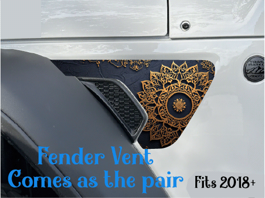 Black and Gold Mandala Fender Vent Decals