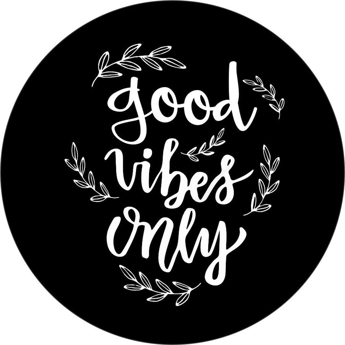 Good Vibes Only Floral Spare Tire Cover
