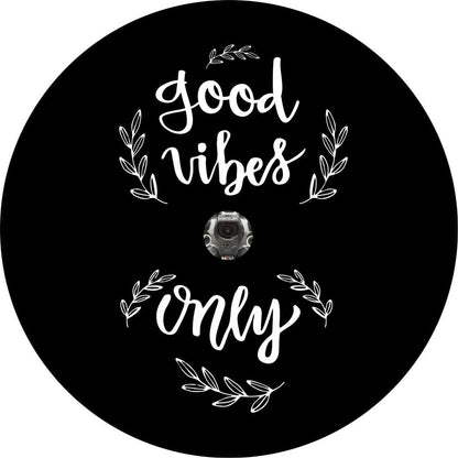 Good Vibes Only Floral Spare Tire Cover