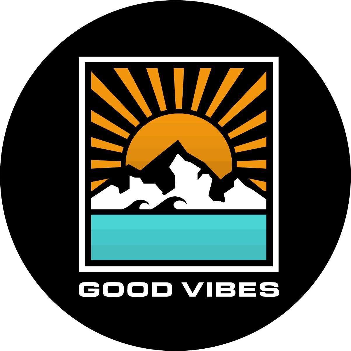 Good Vibes Sun Rays Unique Spare Tire Cover for Jeep, RV, Bronco, Camper, & More