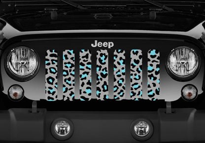 Teal Leopard Print Grille Insert