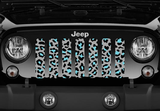 Teal Leopard Print Grille Insert