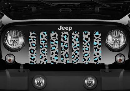 Platinum Teal Leopard Print Grille Insert