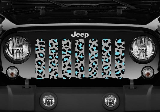 Platinum Teal Leopard Print Grille Insert