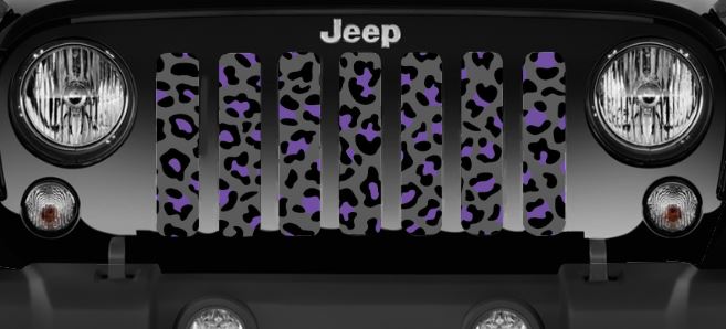 Gray and Purple Leopard Print Grille Insert