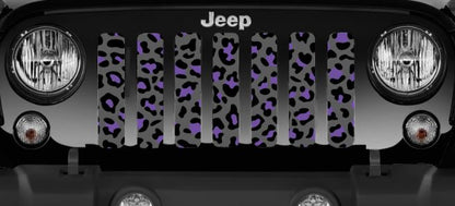 Gray and Purple Leopard Print Grille Insert