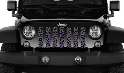 Gray and Purple Leopard Print Grille Insert