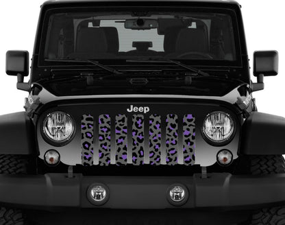 Gray and Purple Leopard Print Grille Insert