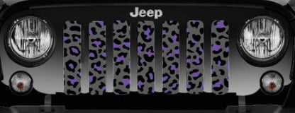 Platinum Gray and Purple Leopard Print Grille Insert