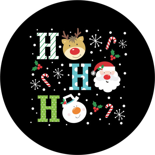 Ho Ho Ho Santa, Frosty, Rudolph Spare Tire Cover for Jeep, Bronco, RV, Camper & More