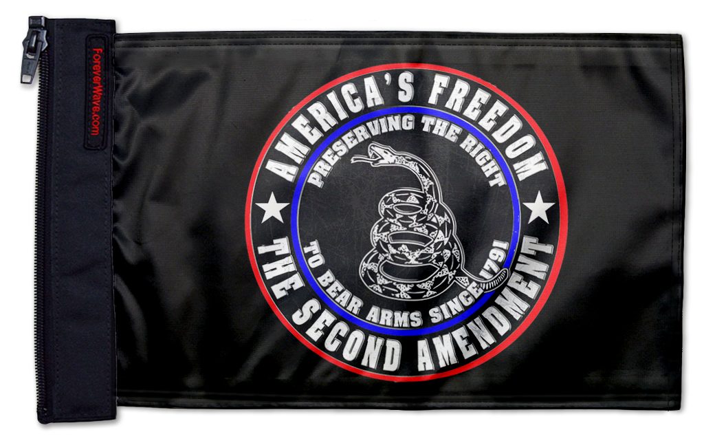 2nd Amendment 12"x18" Forever Wave Flag for Jeep Wrangler JKU 4-Door 2007-2018