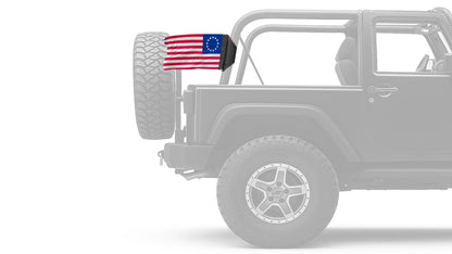 Betsy Ross 12"x18" Forever Wave Flag for Jeep Wrangler JKU 4-Door 2007-2018