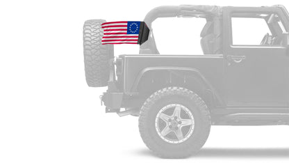 Betsy Ross 12"x18" Forever Wave Flag for Jeep Wrangler JLU 4-Door 2018-Present