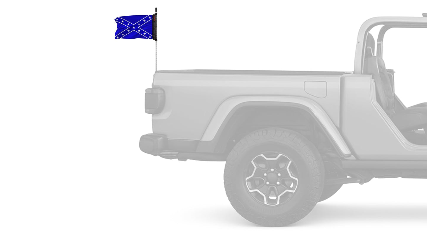 Confederate Blue 12"x18" Forever Wave Flag for Jeep Wrangler JLU 4-Door 2018-Present