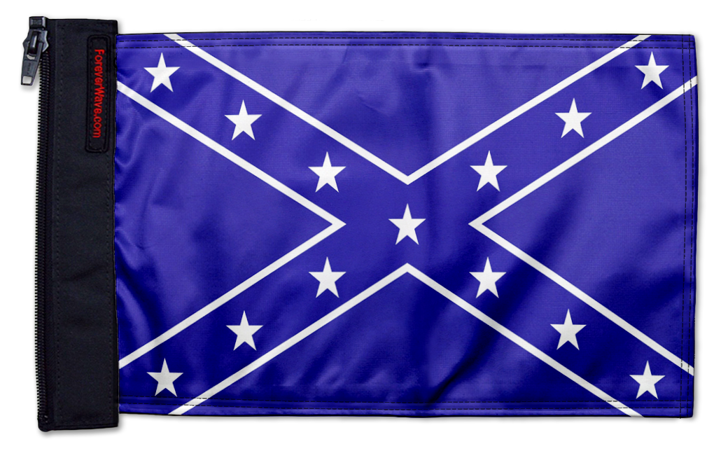 Confederate Blue 12"x18" Forever Wave Flag for Jeep Wrangler JLU 4-Door 2018-Present