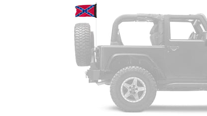 Confederate 12"x18" Forever Wave Flag for Jeep Wrangler YJ 1986-1995