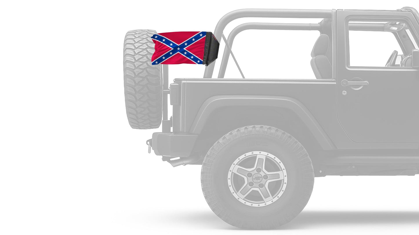Confederate 12"x18" Forever Wave Flag for Jeep Wrangler JKU 4-Door 2007-2018