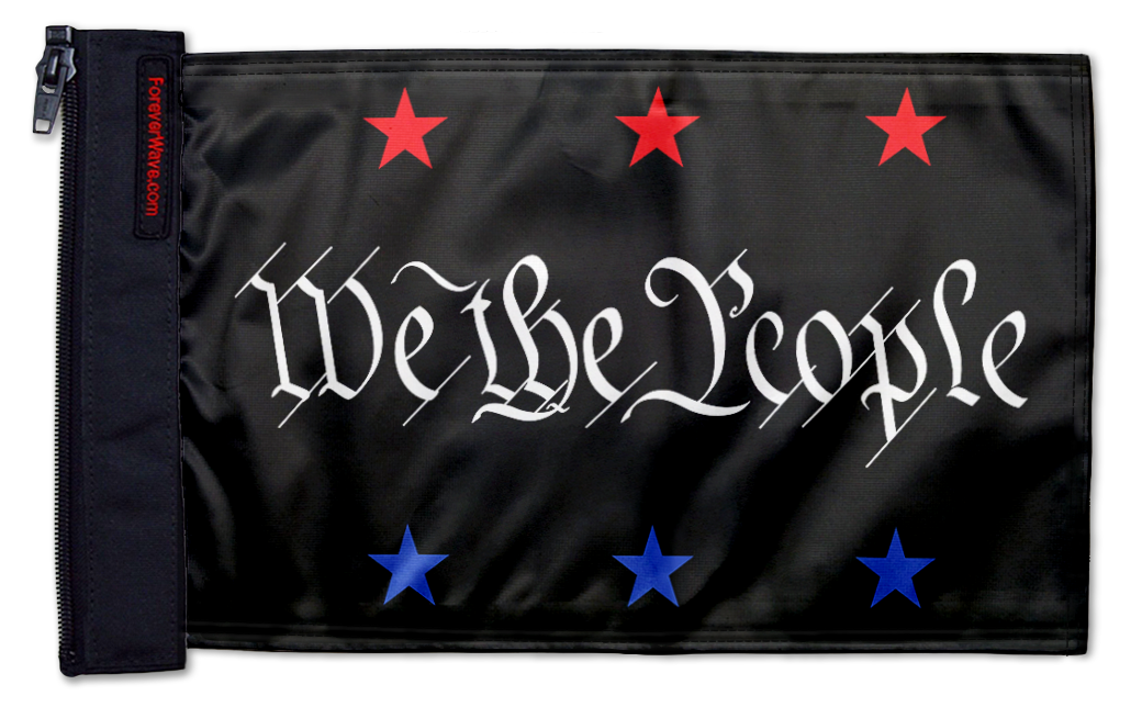 We The People 12"x18" Forever Wave Flag for Jeep Wrangler JKU 4-Door 2007-2018