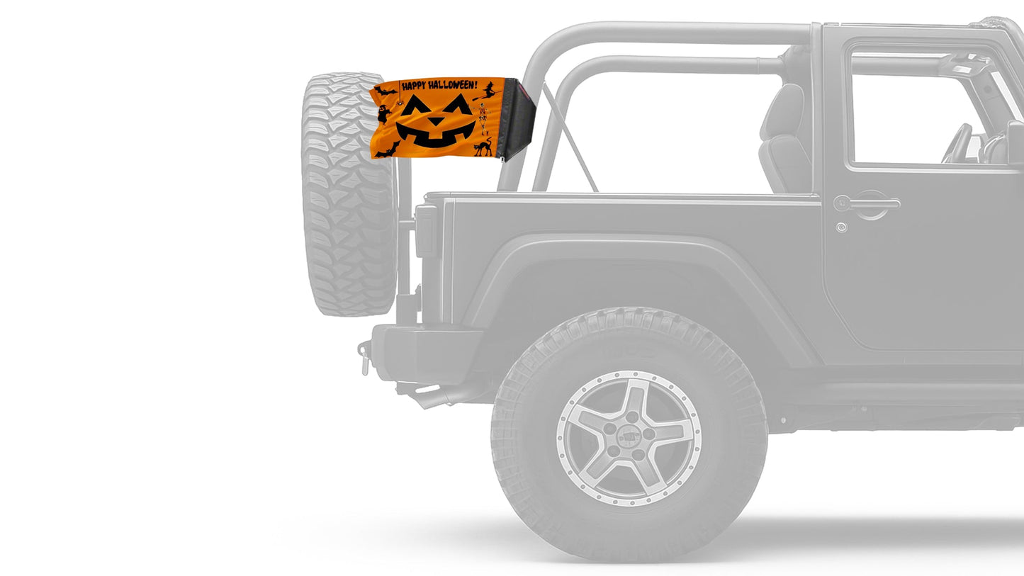Happy Halloween 12"x18" Forever Wave Flag for Jeep Wrangler LJ 2003-2006
