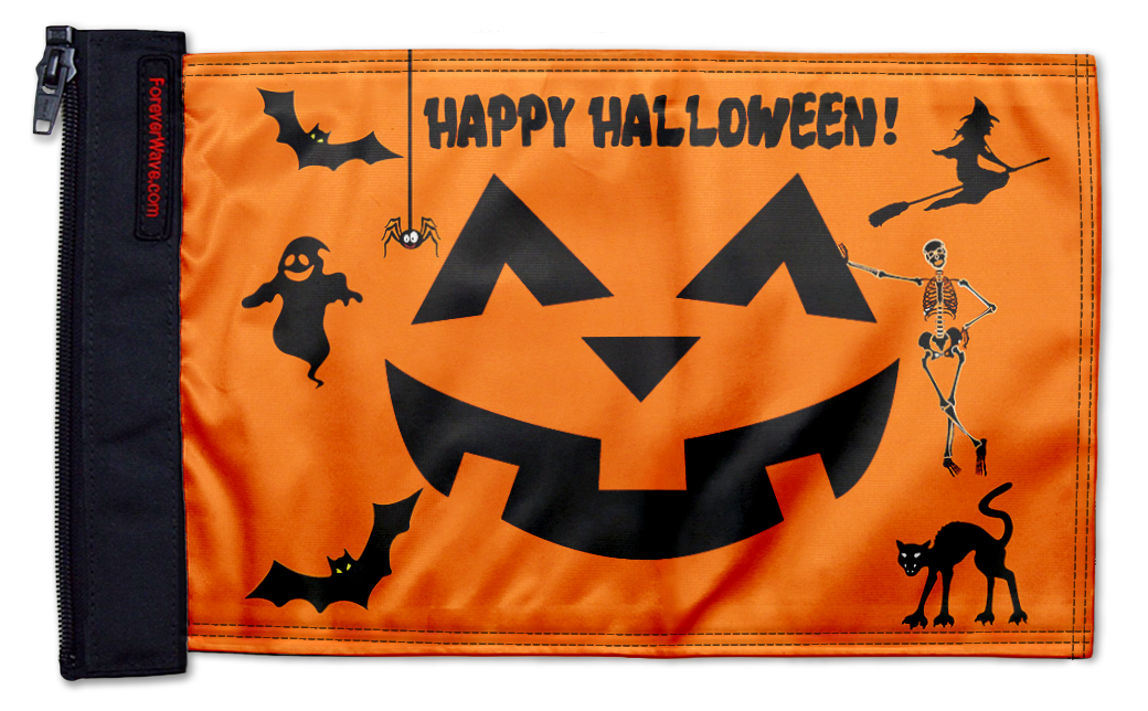 Happy Halloween 12"x18" Forever Wave Flag for Jeep Wrangler JLU 4-Door 2018-Present