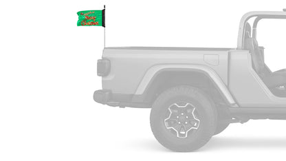 Merry Christmas 12"x18" Forever Wave Flag for Jeep Wrangler JKU 4-Door 2007-2018