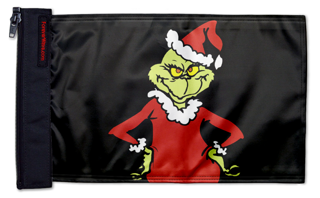The Grinch 12"x18" Forever Wave Flag for Jeep Wrangler JKU 4-Door 2007-2018