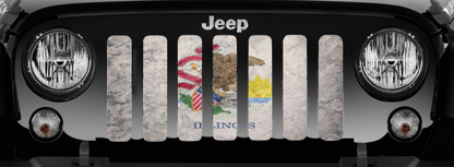 Illinois Grunge State Flag Grille Insert