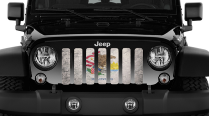 Illinois Grunge State Flag Grille Insert