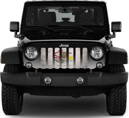 Illinois Grunge State Flag Grille Insert